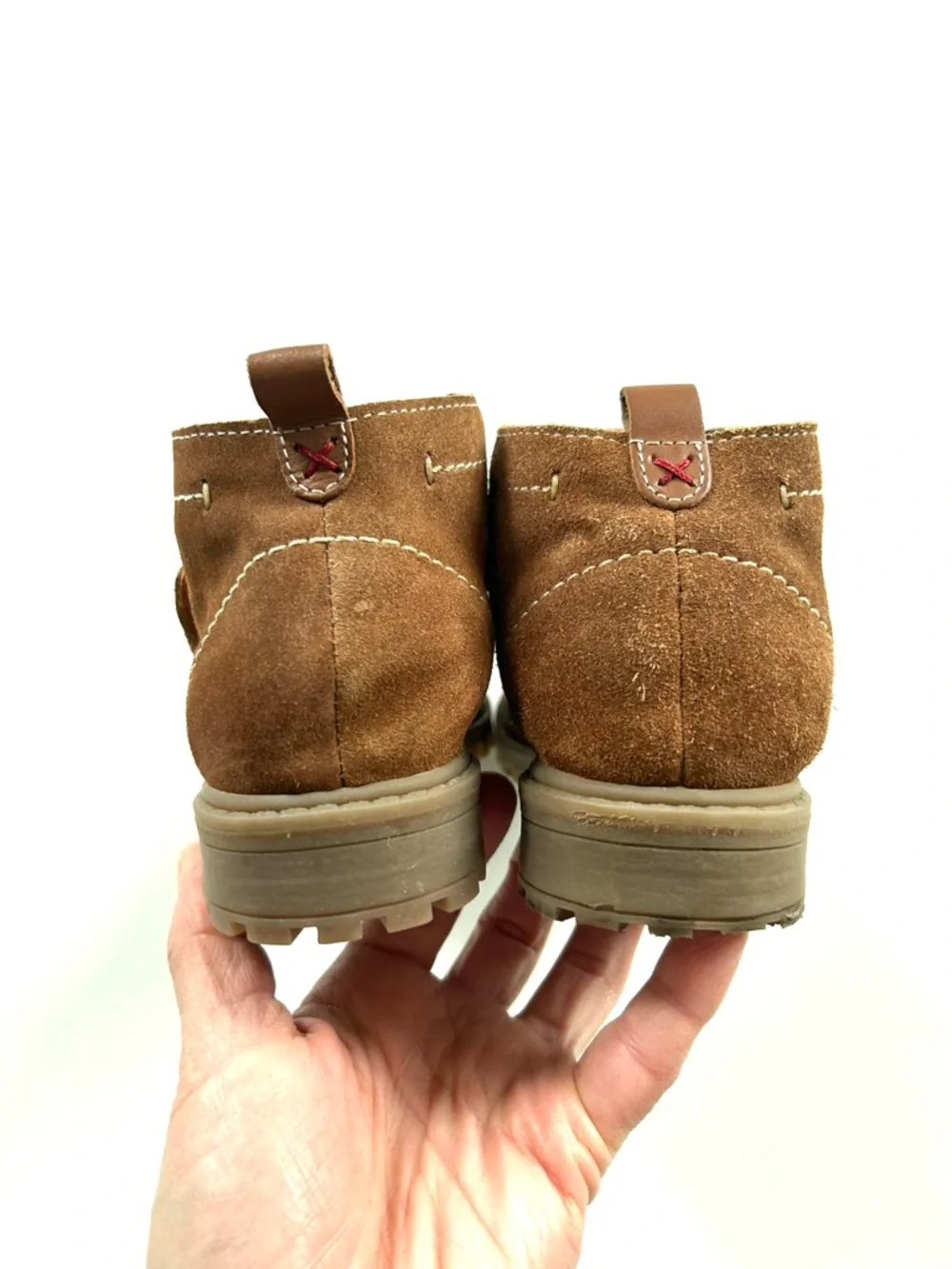 Gioseppo Tan Brown Genuine Leather Suede Wide Velcro Foot Strap Chukka Boots